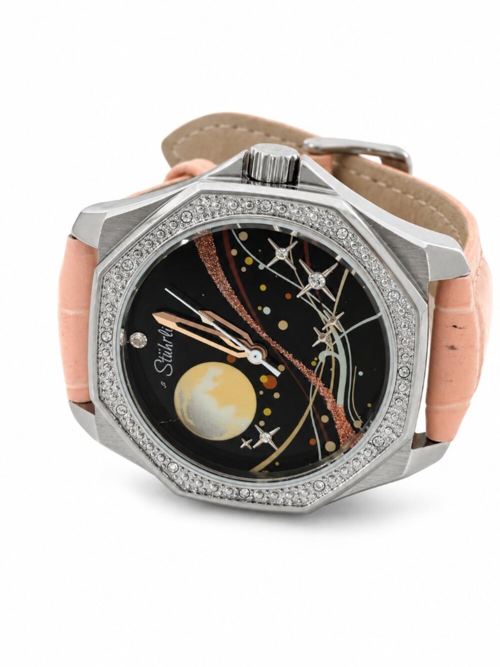 Stührling Original Gala 231D.11151 Women’s Quartz Watch Pink Leather Crystal Bez - Picture 2 of 4